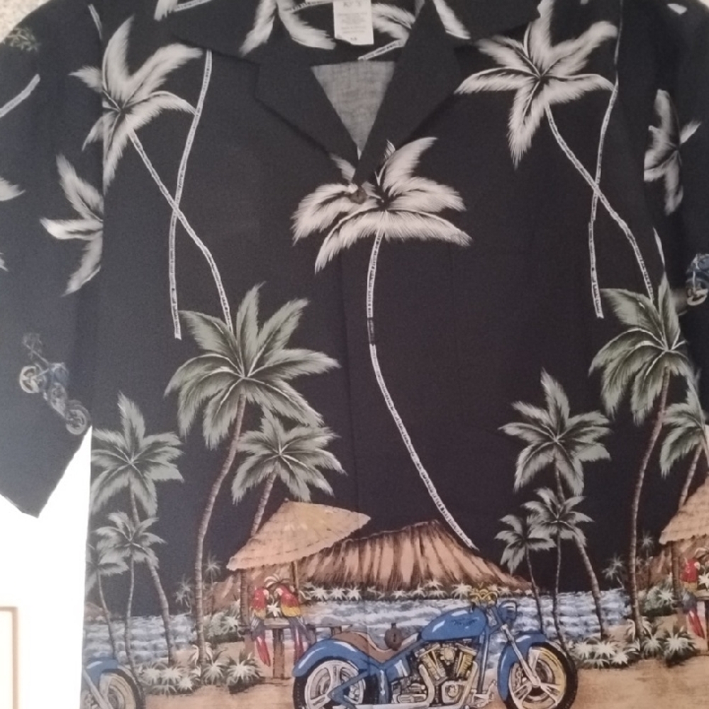 Men's Black Tropical Print Shirt